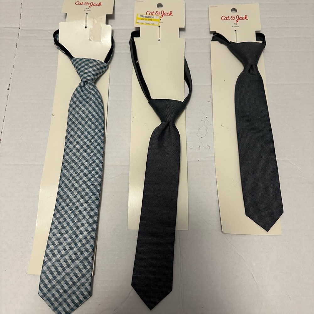 NWT Boys Neck Ties Lot of 3 Cat & Jack 2 S/M and‎ 1 M/L